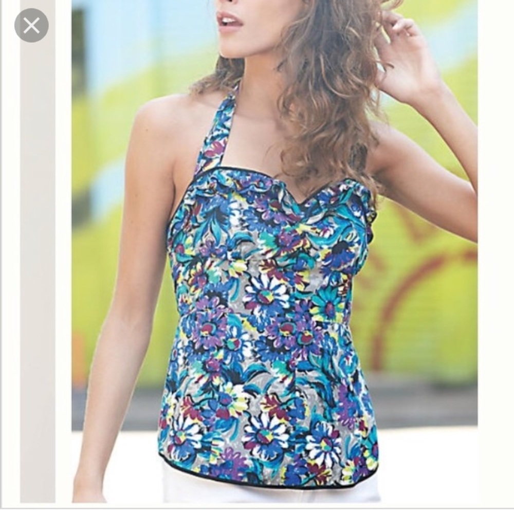 Anthro pop of posies halter top